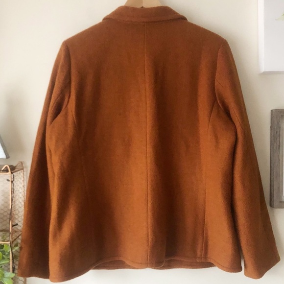 Linea by Louis Dell’Olio Rust Wool Blend Button Up Blazer w/ Pockets Size Large - Picture 3 of 11